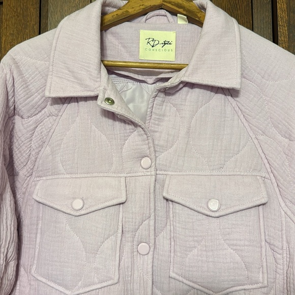 NWOT RD Style Lilac Trucker Quilted Shacket - Picture 4 of 8